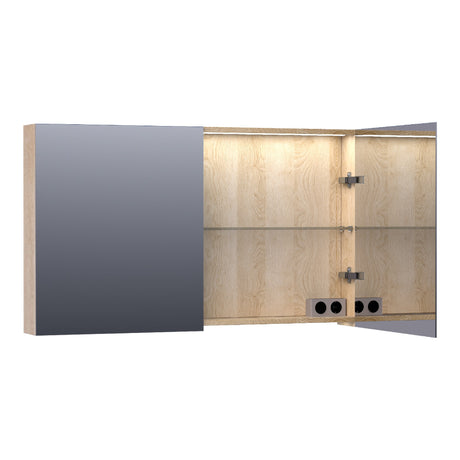BRAUER Impress Deluxe spiegelkast 120 met interne en externe verlichting 2 dubbelzijdige spiegeldeuren Sunlit SK-IMD120SL