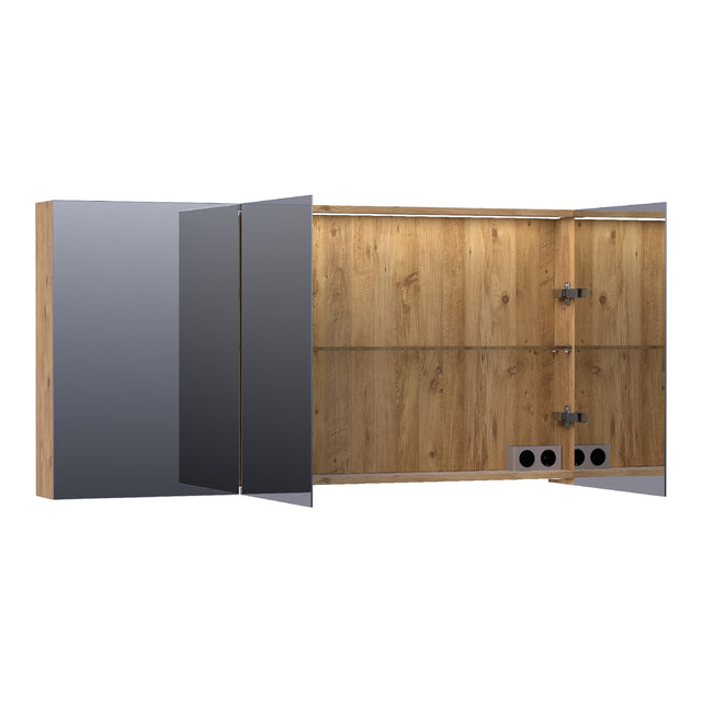 BRAUER Impress Deluxe spiegelkast 140 met interne en externe verlichting 3 dubbelzijdige spiegeldeuren Chateau SK-IMD140CH