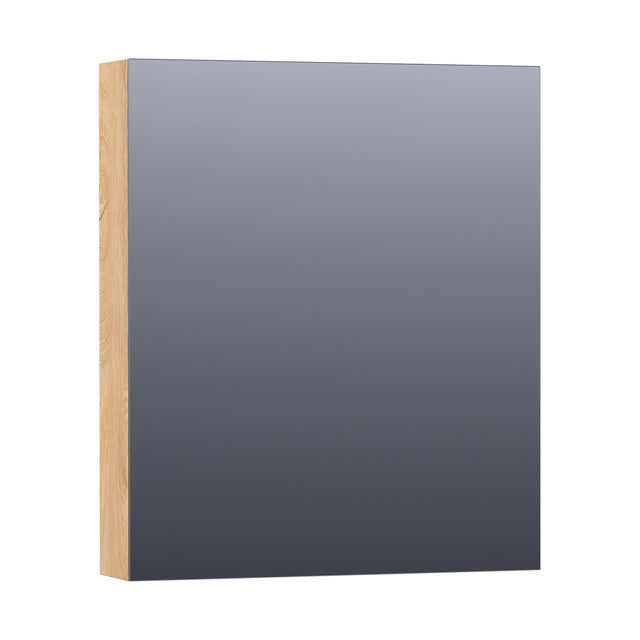 BRAUER Impress Deluxe spiegelkast 60 met interne en externe verlichting 1 rechtsdraaiende dubbelzijdige spiegeldeur Forest Tan SK-IMD60RFT