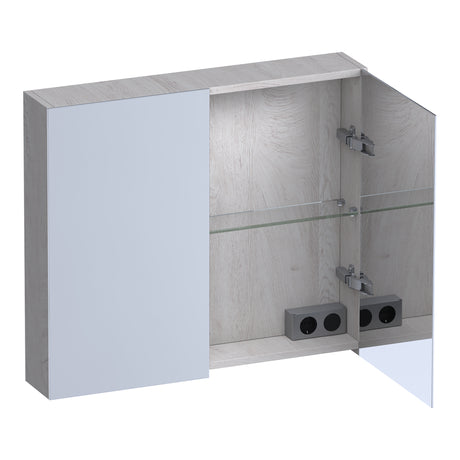 BRAUER Impress Deluxe spiegelkast 80 met interne en externe verlichting 2 dubbelzijdige spiegeldeuren Forest Seashell SK-IMD80FS