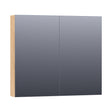 BRAUER Impress Deluxe spiegelkast 80 met interne en externe verlichting 2 dubbelzijdige spiegeldeuren Forest Tan SK-IMD80FT