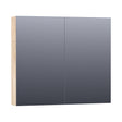 BRAUER Impress Deluxe spiegelkast 80 met interne en externe verlichting 2 dubbelzijdige spiegeldeuren Forest Wheat SK-IMD80FW