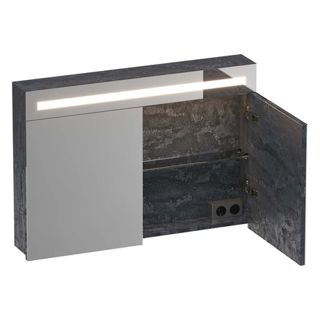 BRAUER Promise spiegelkast 100 met directe verlichting 2 enkelzijdige spiegeldeuren Damascus SK-PR100DA