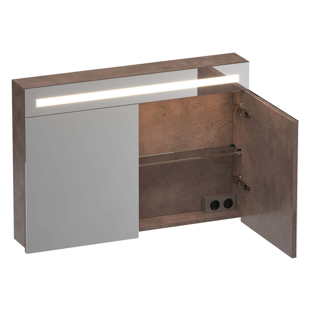 BRAUER Promise spiegelkast 100 met directe verlichting 2 enkelzijdige spiegeldeuren Erosion SK-PR100ER