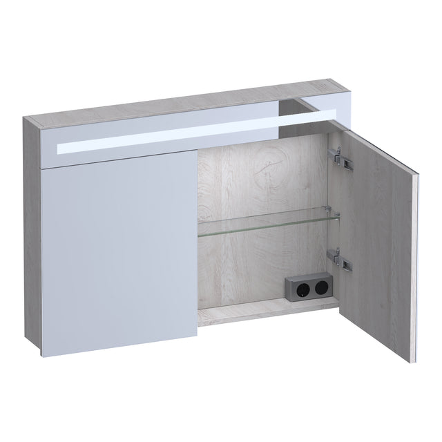 BRAUER Promise spiegelkast 100 met verlichting 2 spiegeldeuren Forest Seashell SK-PR100FS