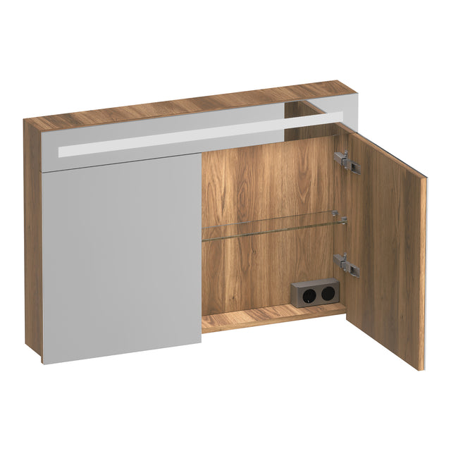 BRAUER Promise spiegelkast 100 met verlichting 2 spiegeldeuren Honey SK-PR100HO