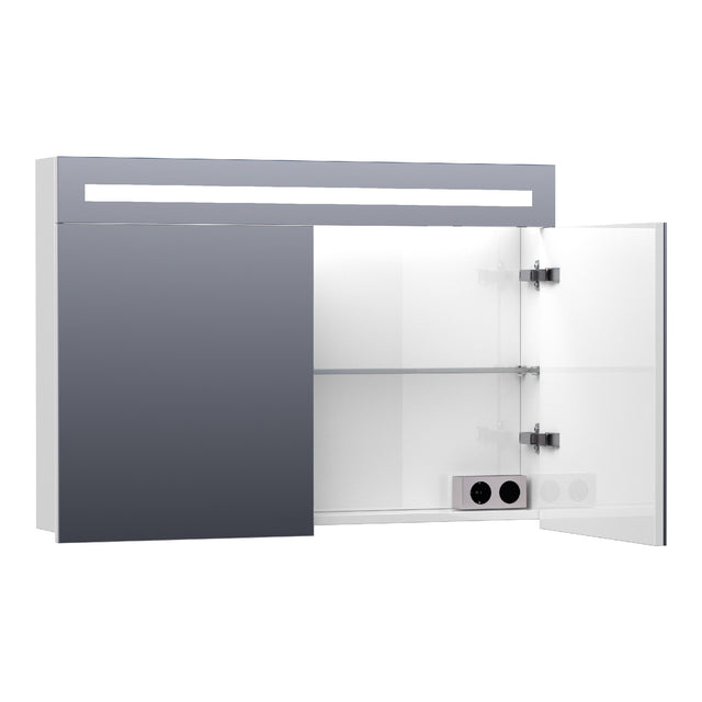 BRAUER Promise spiegelkast 100 met directe verlichting 2 enkelzijdige spiegeldeuren hoogglans wit SK-PR100HW