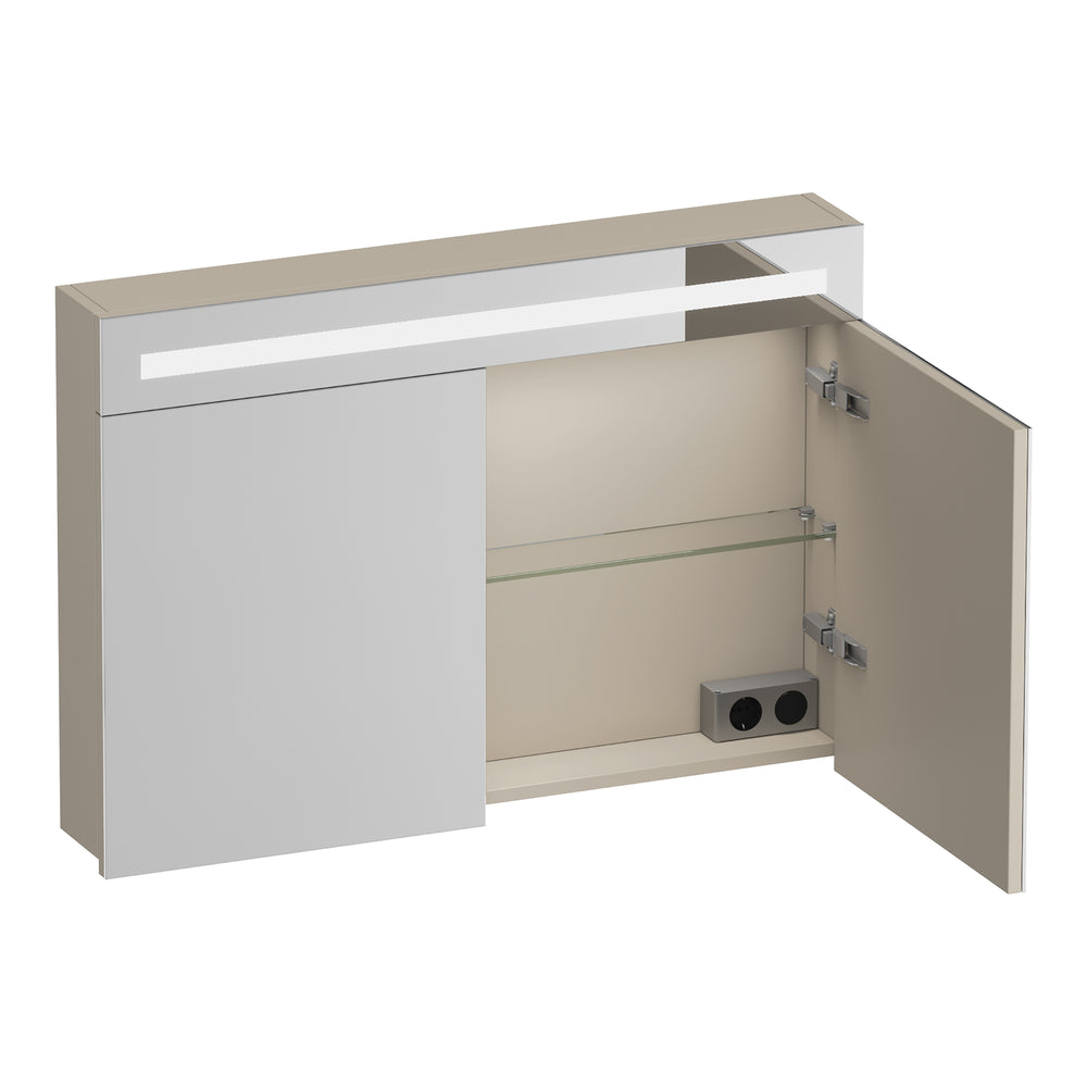BRAUER Promise spiegelkast 100 met verlichting 2 spiegeldeuren mat beige SK-PR100MB