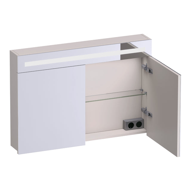 BRAUER Promise spiegelkast 100 met verlichting 2 spiegeldeuren mat zand SK-PR100MS