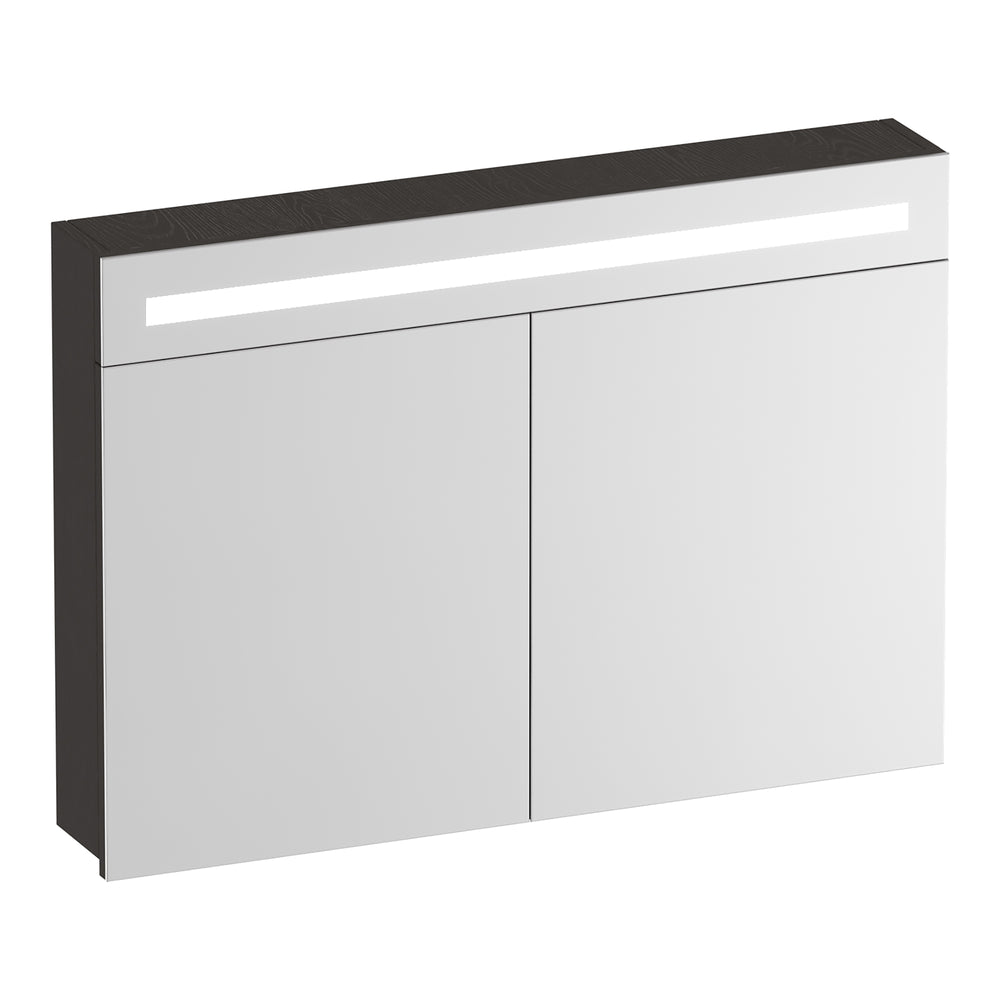 BRAUER Promise spiegelkast 100 met verlichting 2 spiegeldeuren Timber Anthracite SK-PR100TA