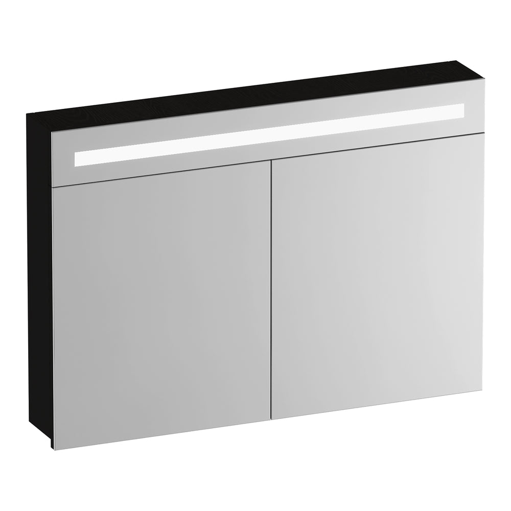 BRAUER Promise spiegelkast 100 met verlichting 2 spiegeldeuren Timber Black SK-PR100TB