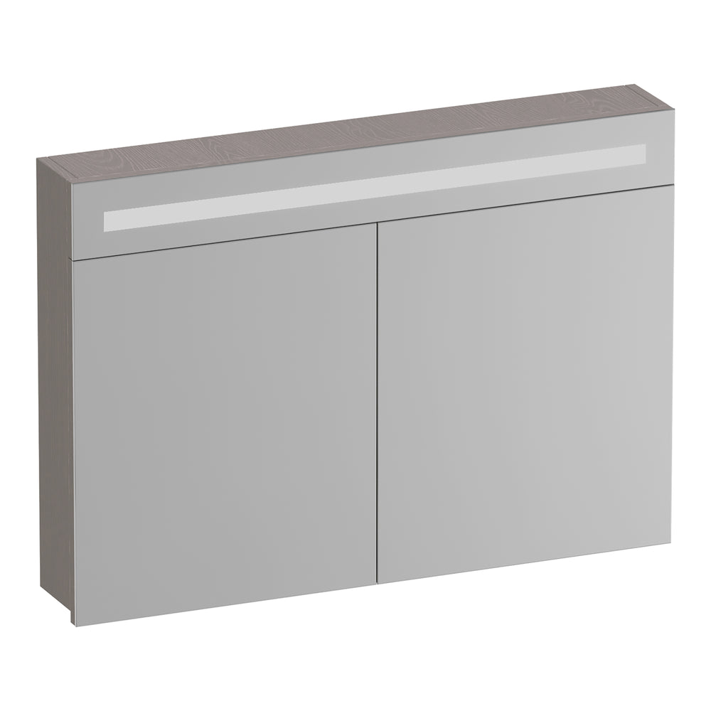 BRAUER Promise spiegelkast 100 met verlichting 2 spiegeldeuren Timber Greige SK-PR100TE