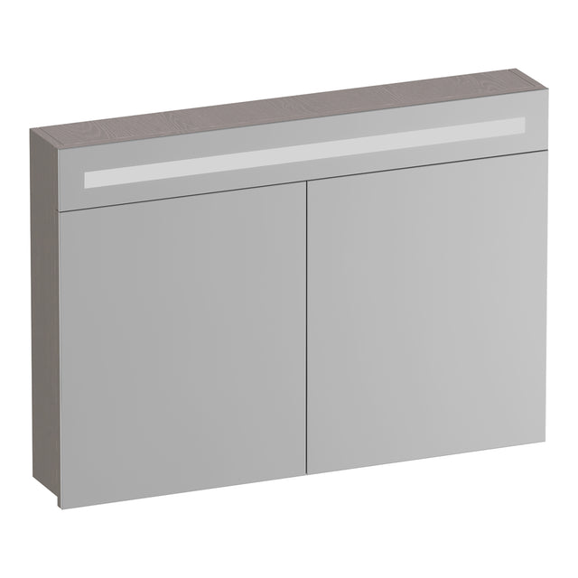 BRAUER Promise spiegelkast 100 met verlichting 2 spiegeldeuren Timber Greige SK-PR100TE