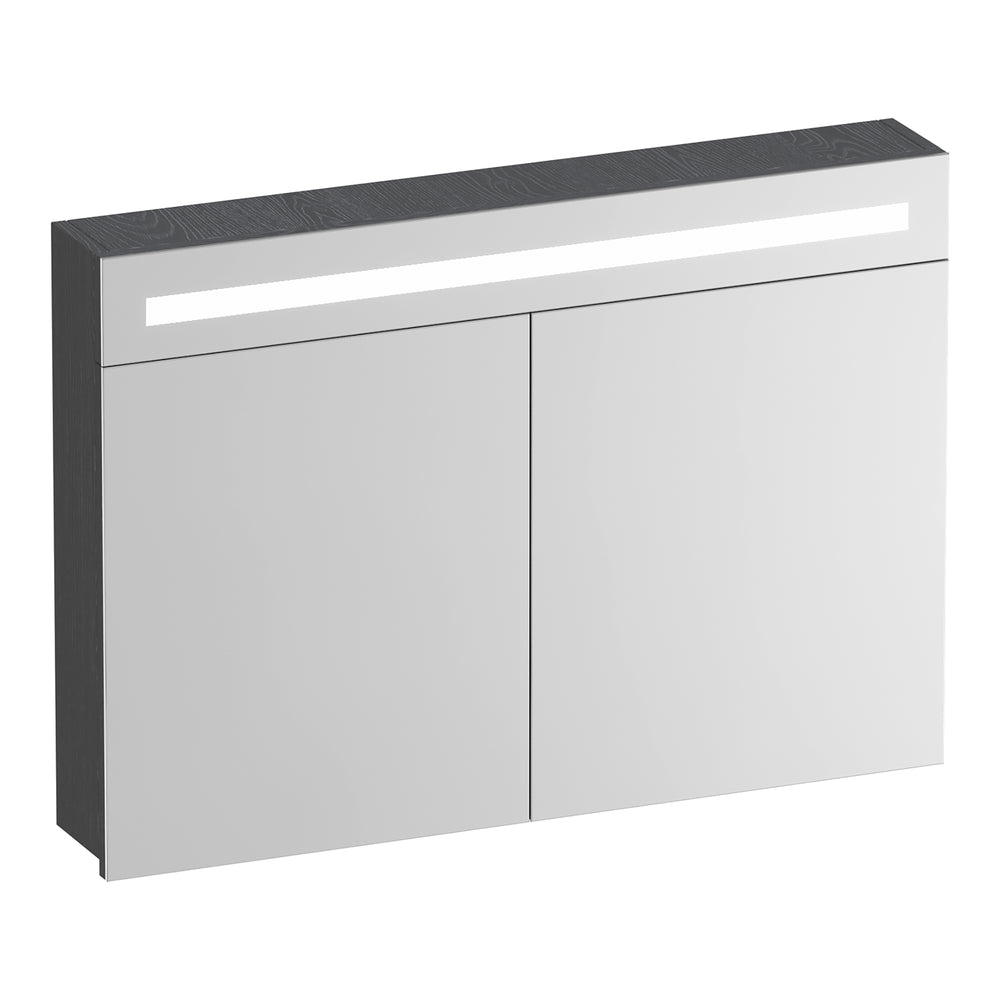 BRAUER Promise spiegelkast 100 met verlichting 2 spiegeldeuren Timber Grey SK-PR100TG
