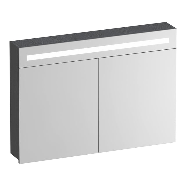 BRAUER Promise spiegelkast 100 met verlichting 2 spiegeldeuren Timber Grey SK-PR100TG