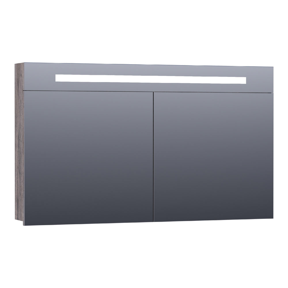 BRAUER Promise spiegelkast 120 met directe verlichting 2 enkelzijdige spiegeldeuren Driftwood SK-PR120DR
