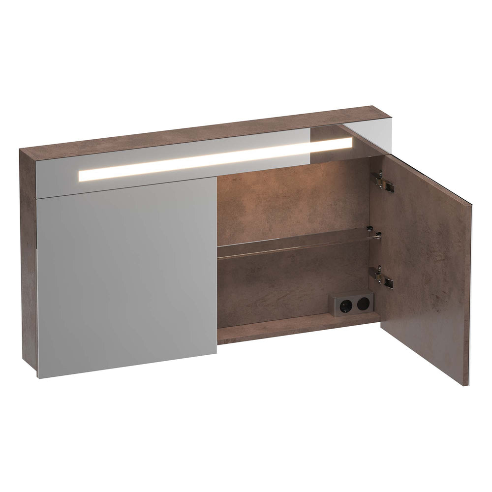 BRAUER Promise spiegelkast 120 met directe verlichting 2 enkelzijdige spiegeldeuren Erosion SK-PR120ER