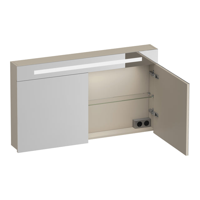 BRAUER Promise spiegelkast 120 met verlichting 2 spiegeldeuren mat beige SK-PR120MB