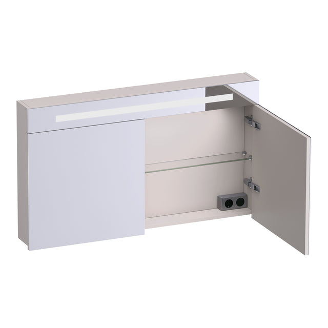 BRAUER Promise spiegelkast 120 met verlichting 2 spiegeldeuren mat zand SK-PR120MS