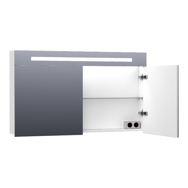 BRAUER Promise spiegelkast 120 met directe verlichting 2 enkelzijdige spiegeldeuren mat wit SK-PR120MW