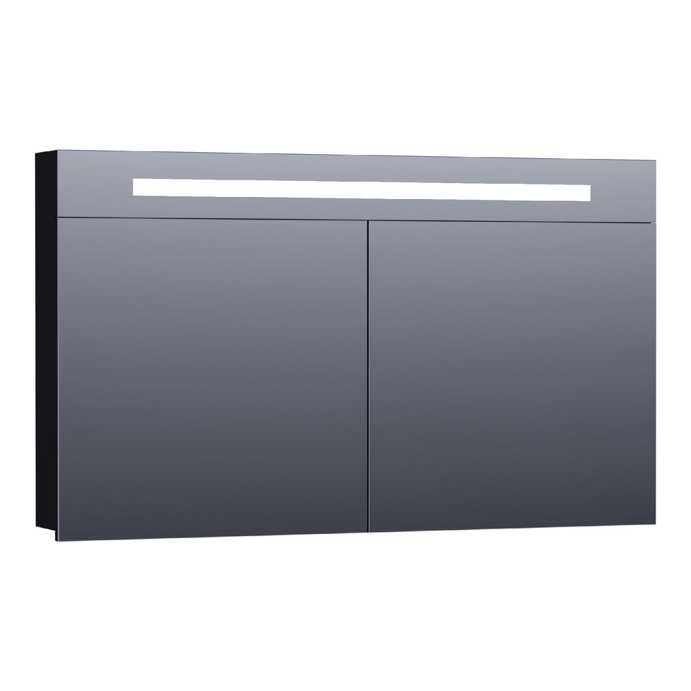 BRAUER Promise spiegelkast 120 met directe verlichting 2 enkelzijdige spiegeldeuren mat zwart SK-PR120MZ