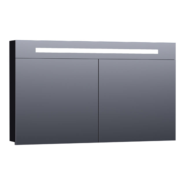 BRAUER Promise spiegelkast 120 met directe verlichting 2 enkelzijdige spiegeldeuren mat zwart SK-PR120MZ