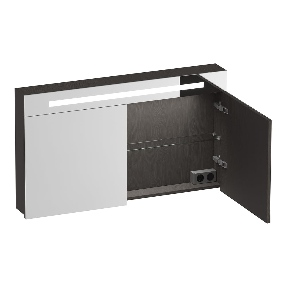 BRAUER Promise spiegelkast 120 met verlichting 2 spiegeldeuren Timber Anthracite SK-PR120TA