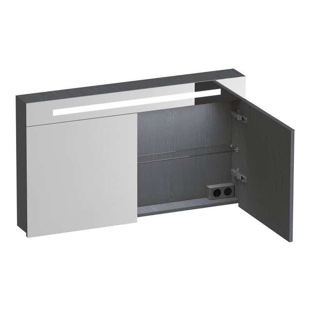 BRAUER Promise spiegelkast 120 met verlichting 2 spiegeldeuren Timber Grey SK-PR120TG