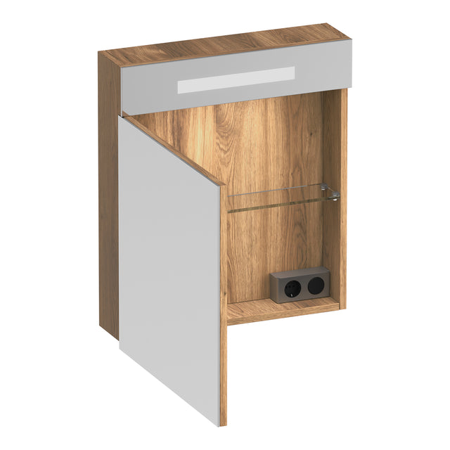 BRAUER Promise spiegelkast 60 met verlichting 1 linksdraaiende spiegeldeur Honey SK-PR60LHO