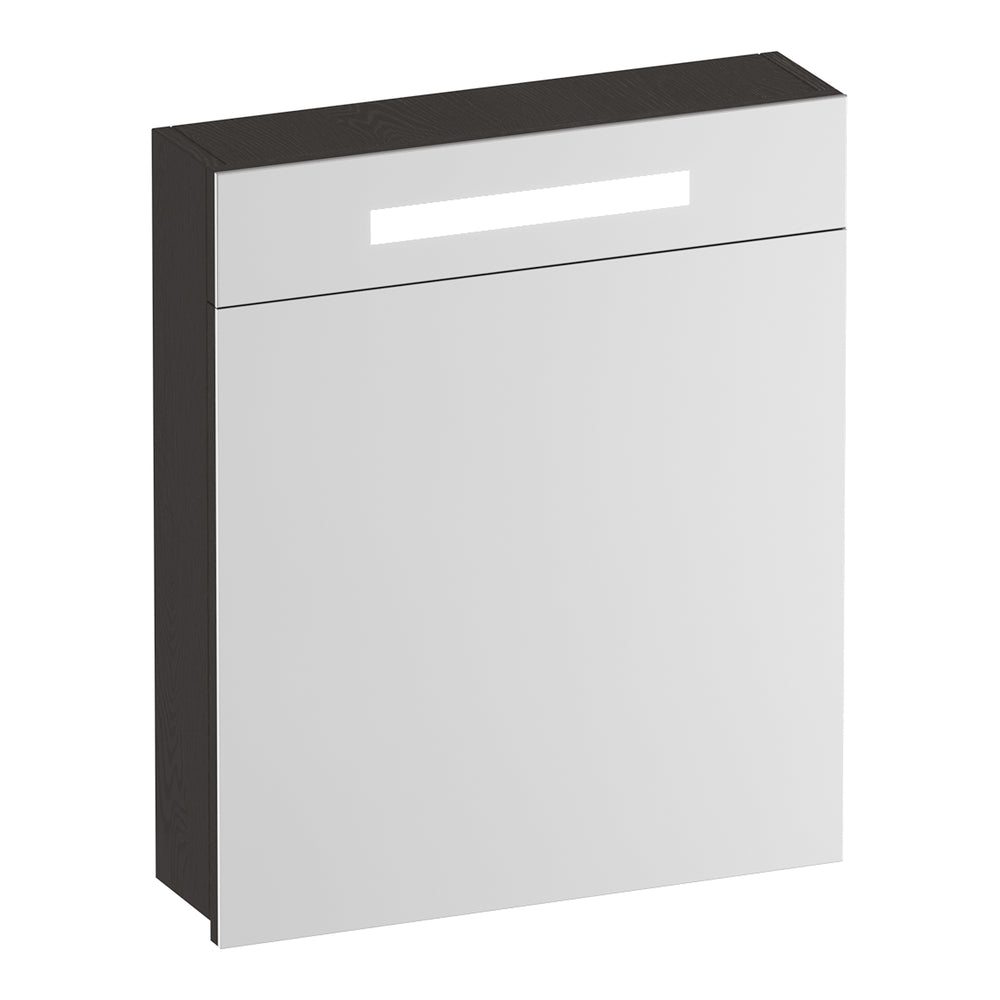 BRAUER Promise spiegelkast 60 met verlichting 1 linksdraaiende spiegeldeur Timber Anthracite SK-PR60LTA