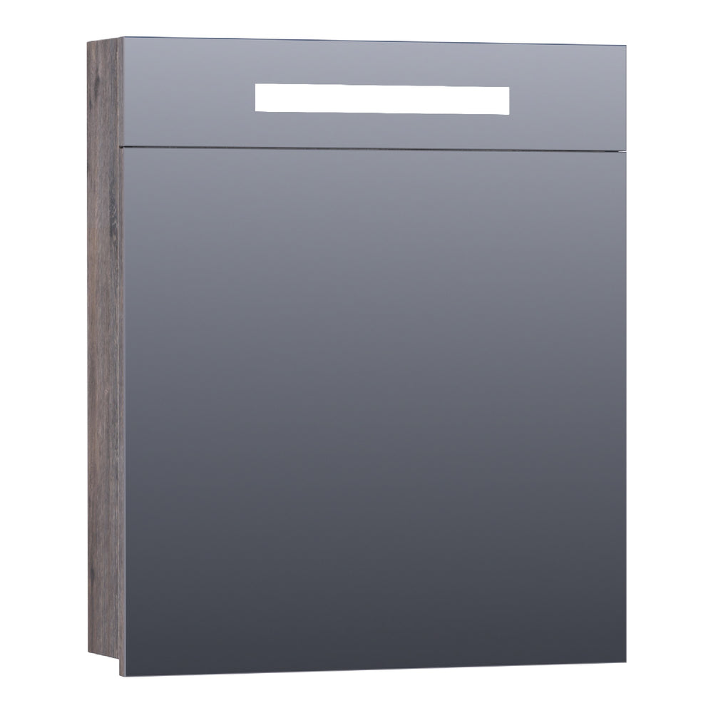 BRAUER Promise spiegelkast 60 met directe verlichting 1 rechtsdraaiende enkelzijdige spiegeldeur Driftwood SK-PR60RDR