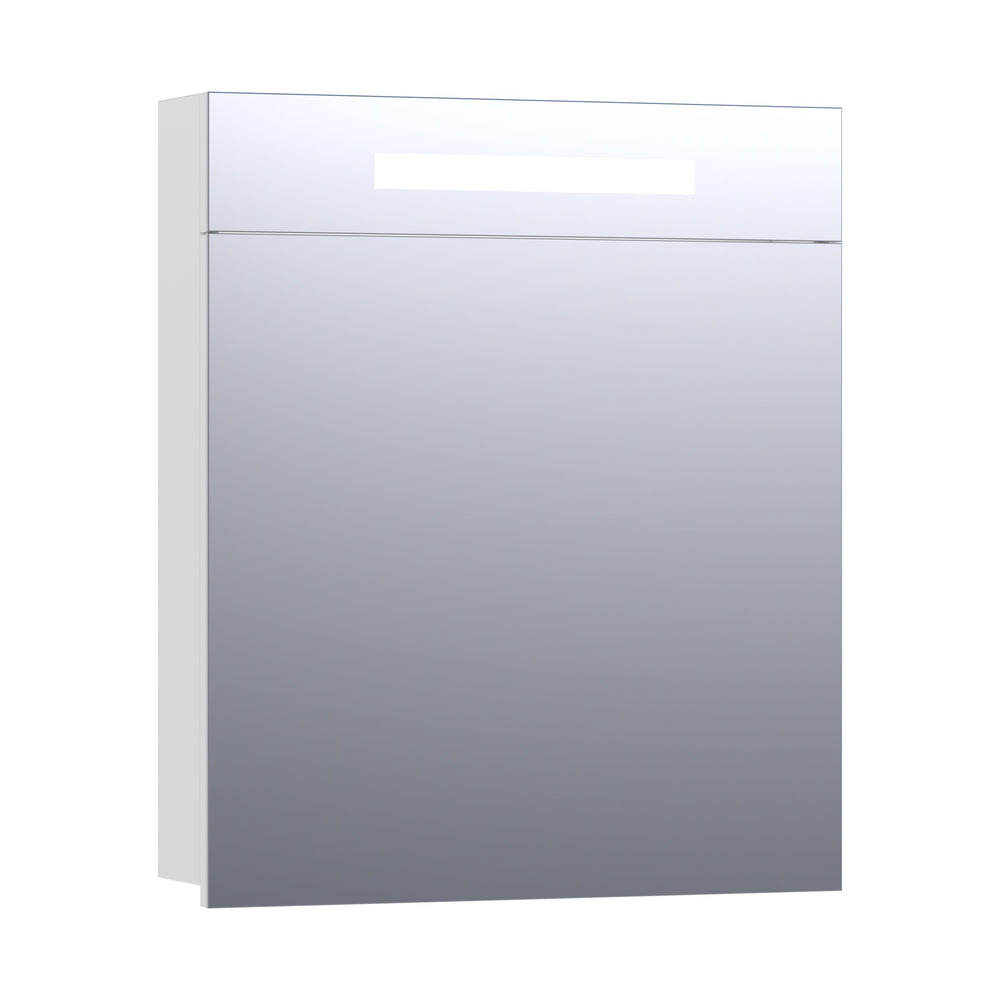 BRAUER Promise spiegelkast 60 met directe verlichting 1 rechtsdraaiende enkelzijdige spiegeldeur hoogglans wit SK-PR60RHW