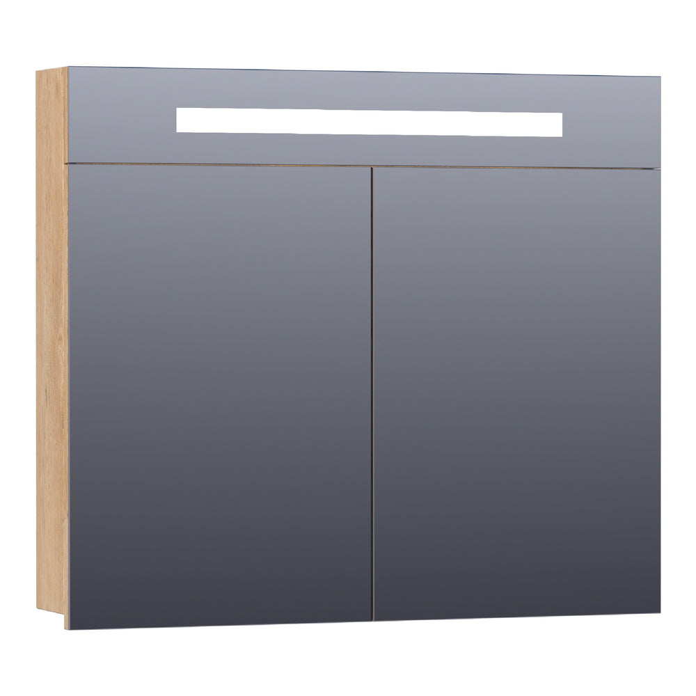 BRAUER Promise spiegelkast 80 met directe verlichting 2 enkelzijdige spiegeldeuren Forest Tan SK-PR80FT