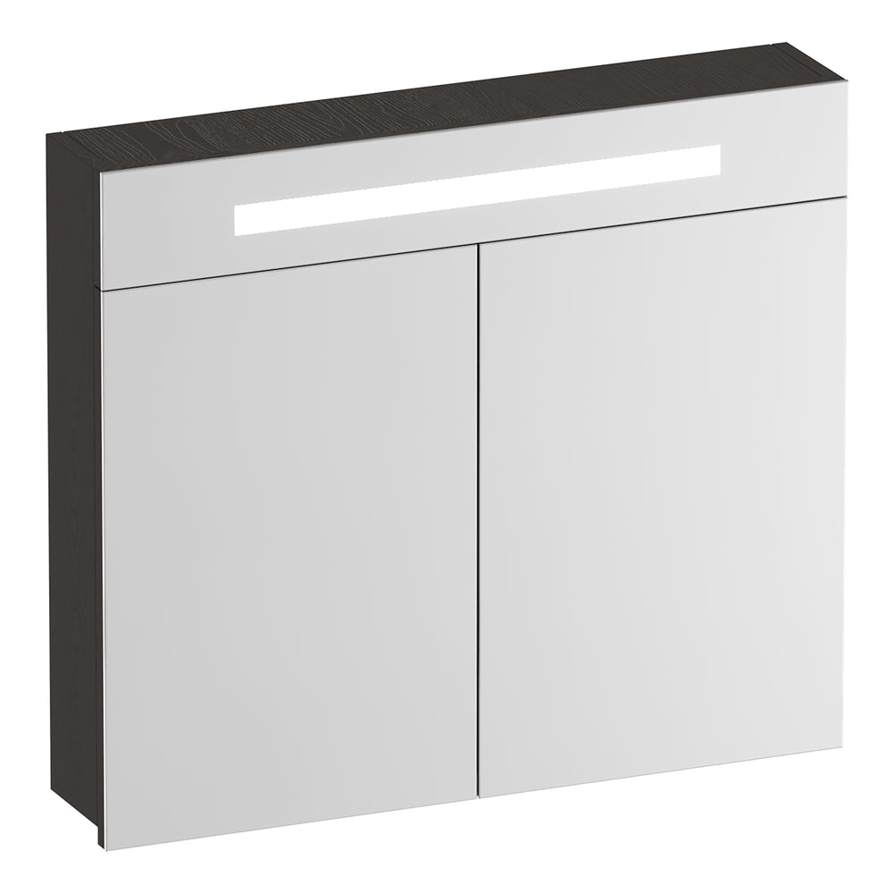 BRAUER Promise spiegelkast 80 met verlichting 2 spiegeldeuren Timber Anthracite SK-PR80TA