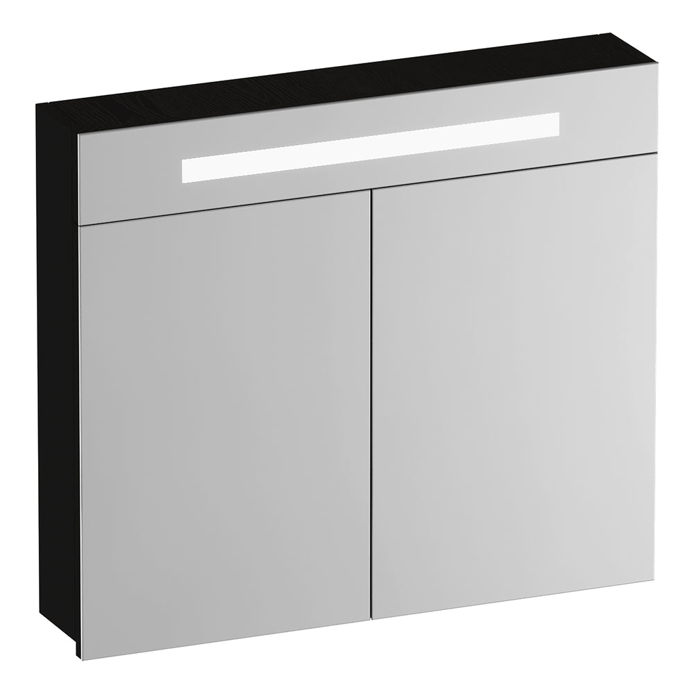 BRAUER Promise spiegelkast 80 met verlichting 2 spiegeldeuren Timber Black SK-PR80TB