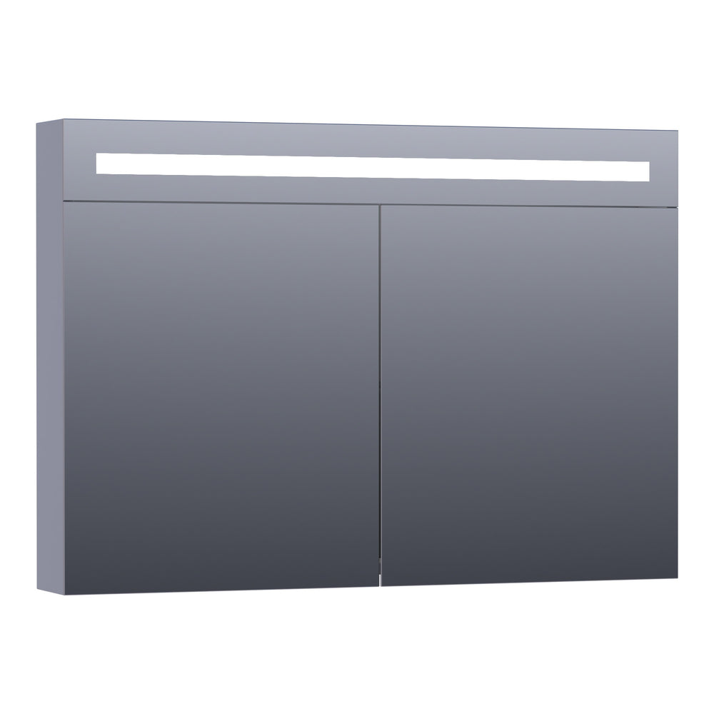 BRAUER Promise Deluxe spiegelkast 100 met directe verlichting 2 dubbelzijdige spiegeldeuren mat grijs SK-PRD100MG