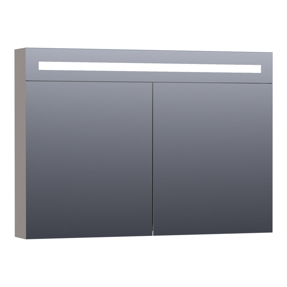 BRAUER Promise Deluxe spiegelkast 100 met directe verlichting 2 dubbelzijdige spiegeldeuren mat taupe SK-PRD100MT