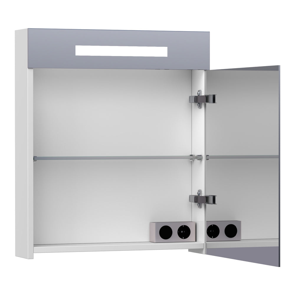 BRAUER Promise Deluxe spiegelkast 100 met directe verlichting 2 dubbelzijdige spiegeldeuren mat wit SK-PRD100MW