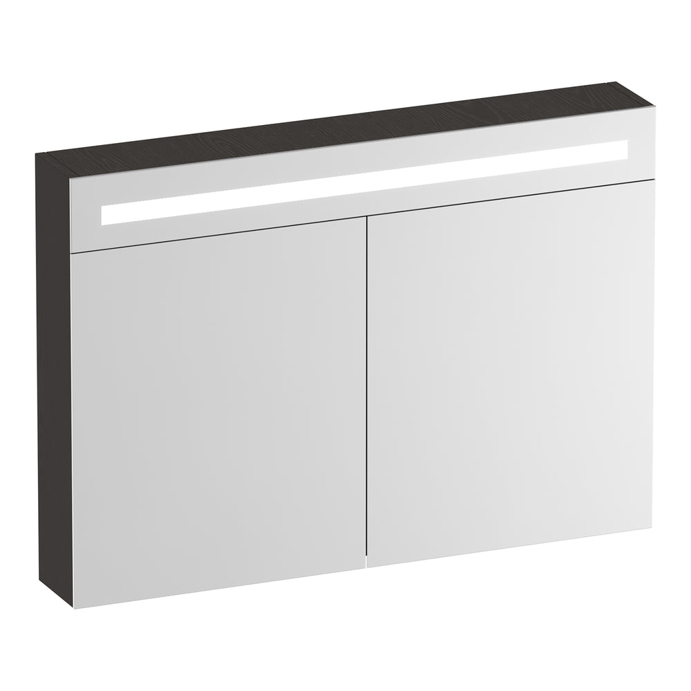 BRAUER Promise Deluxe spiegelkast 100 met verlichting 2 dubbelzijdige spiegeldeuren Timber Anthracite SK-PRD100TA