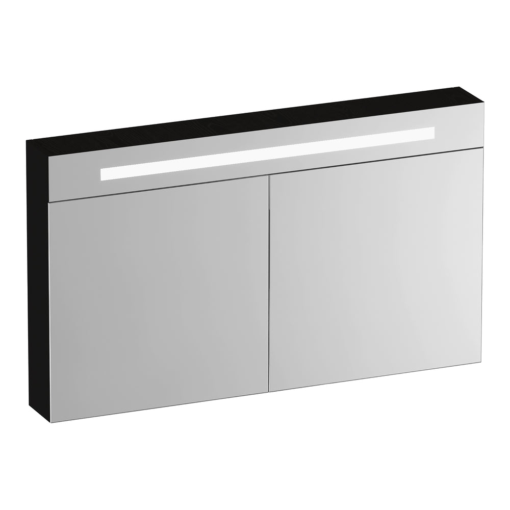 BRAUER Promise Deluxe spiegelkast 120 met verlichting 2 dubbelzijdige spiegeldeuren Timber Black SK-PRD120TB