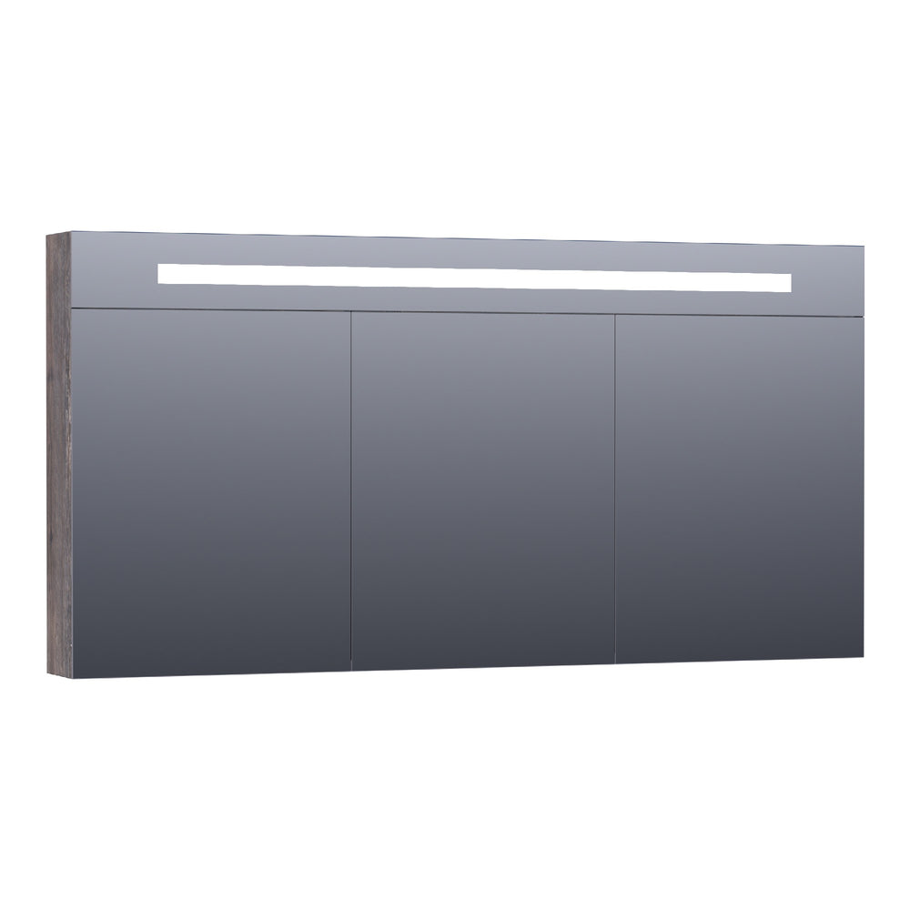 BRAUER Promise Deluxe spiegelkast 140 met directe verlichting 3 dubbelzijdige spiegeldeuren Driftwood SK-PRD140DR