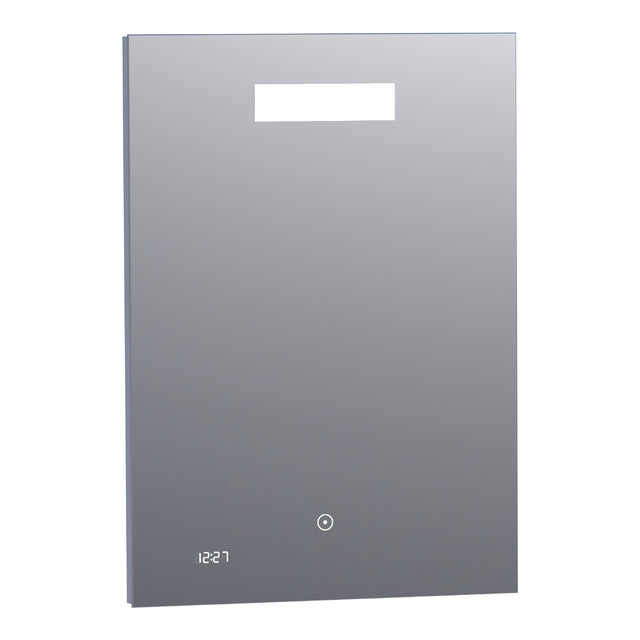BRAUER Quartz spiegel 50 rechthoekig met klok en directe LED-verlichting met dimfunctie en touch-bediening SP-QU50RH