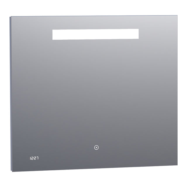 BRAUER Quartz spiegel 80 rechthoekig met klok en directe LED-verlichting met dimfunctie en touch-bediening SP-QU80RH