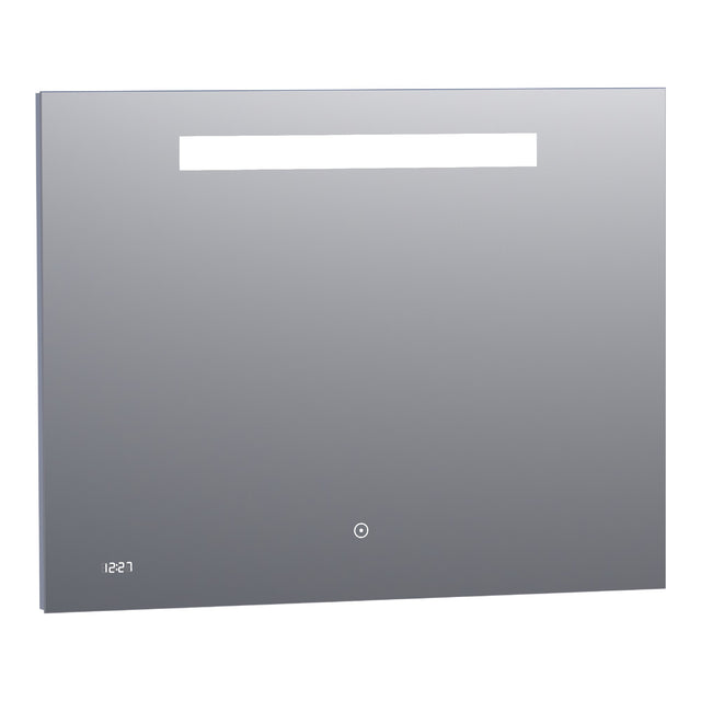BRAUER Quartz spiegel 90 rechthoekig met klok en directe LED-verlichting met dimfunctie en touch-bediening SP-QU90RH