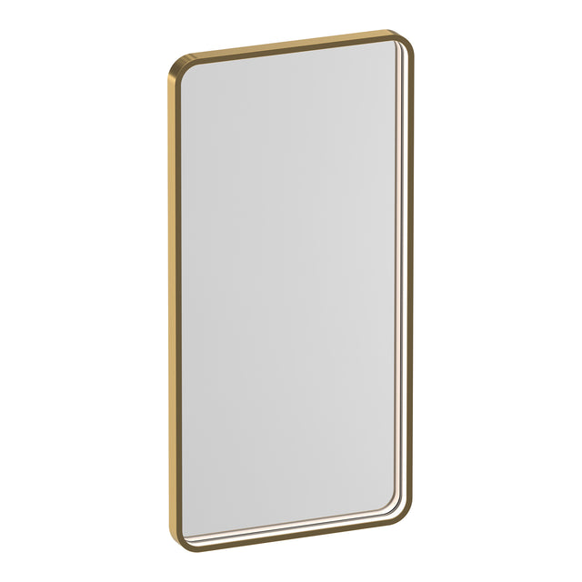 BRAUER Sapphire spiegel 80 rechthoekig afgerond goud frame met directe LED-verlichting met dim- en kleurfunctie en afstandsbediening SP-SA80RAGG