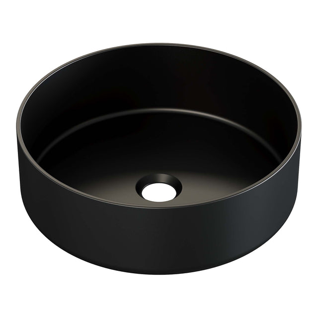 BRAUER Circle waskom 36 rond keramiek mat zwart en goud WK-CC36ROMZGO