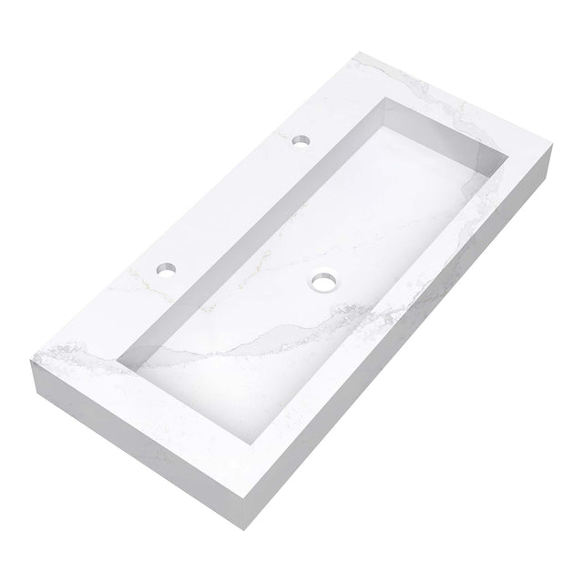 BRAUER Coral wastafel 100 met 1 spoelbak en 2 kraangaten marmerlook Calacatta Gold WT-CA1002CG