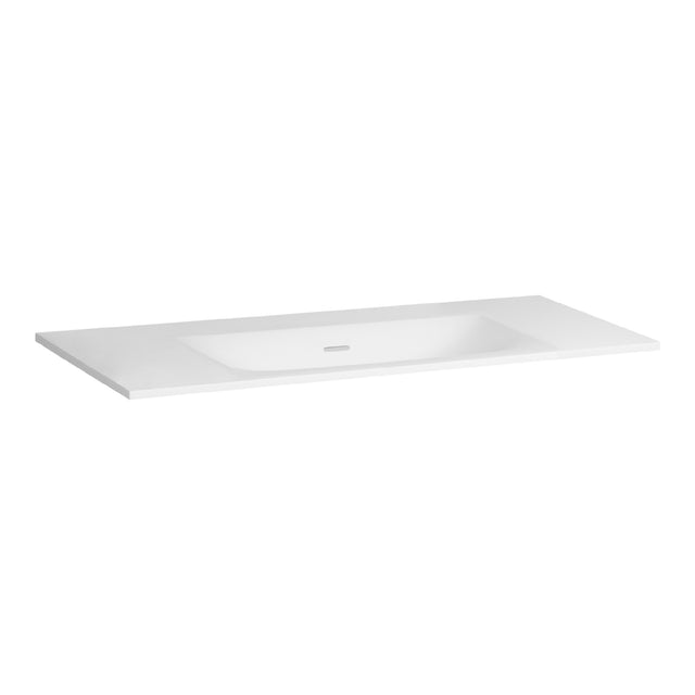 BRAUER Glacier wastafel 100 met 1 spoelbak en 0 kraangaten fine stone mat wit WT-GL1000MW