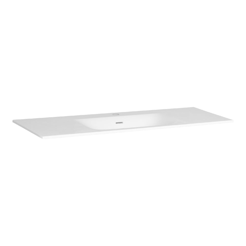 BRAUER Glacier wastafel 120-1 met 1 spoelbak en 1 kraangat fine stone mat wit WT-GL120-11MW