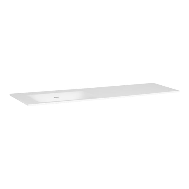 BRAUER Glacier wastafel asymmetrisch 160 met 1 spoelbak links en 0 kraangaten fine stone mat wit WT-GL1600LMW